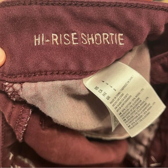 American Eagle Maroon Women's Super Stretch Mini Denim Jean Shorts - Picture 5 of 7